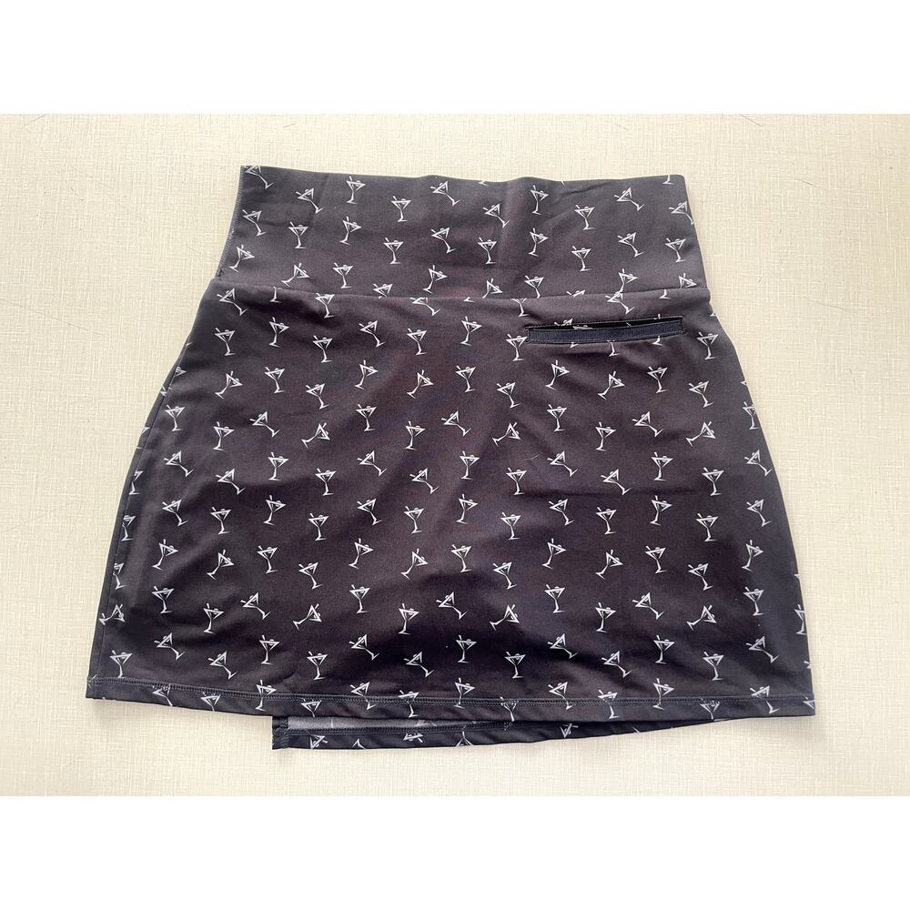Golftini Sz L Asymetrical Skort Blue Print Stretch Pickleball Tennis Golf Pocket - Picture 3 of 12